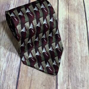 Vintage abstract print Arrow silk tie